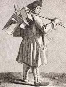 A Rat Catcher with his Traps in 18th Century Paris